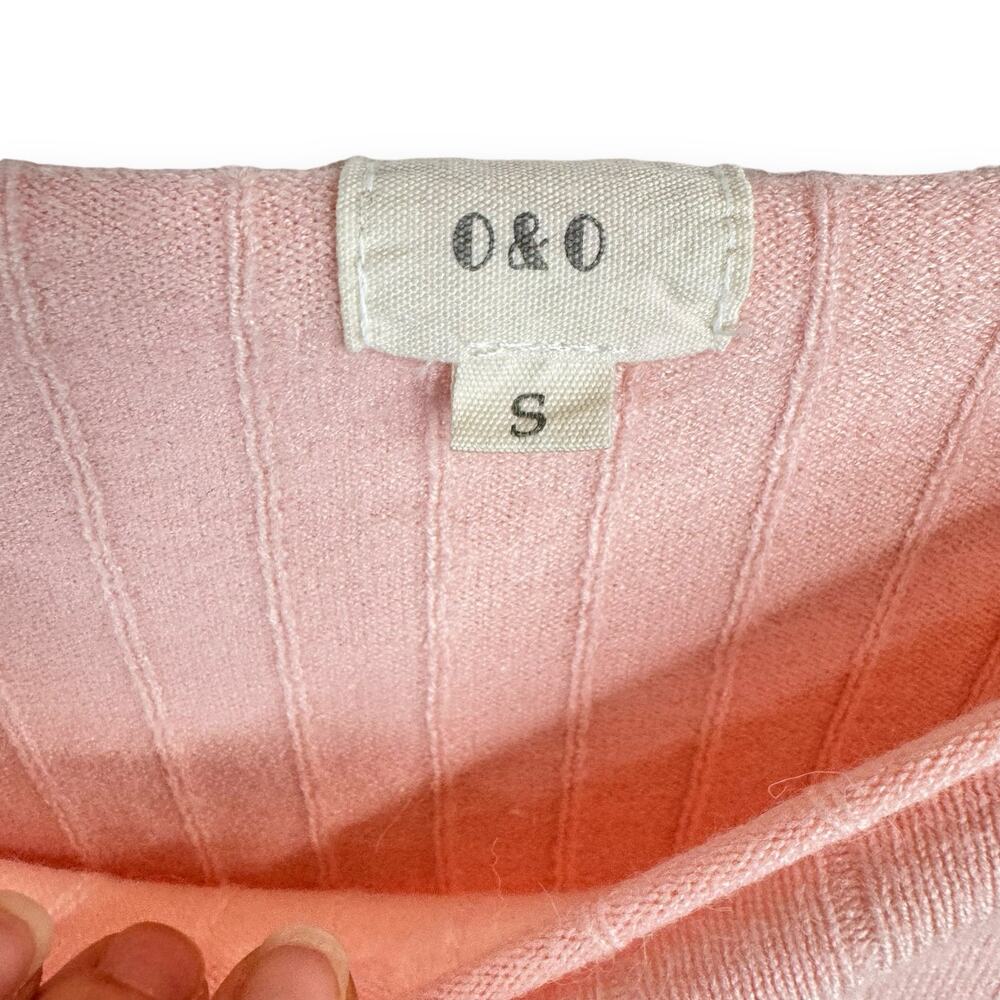 Pink Casual Long Bell Sleeve Ribbed Cropped Sweater Top Soft Fabric Size Small - Picture 7 of 8